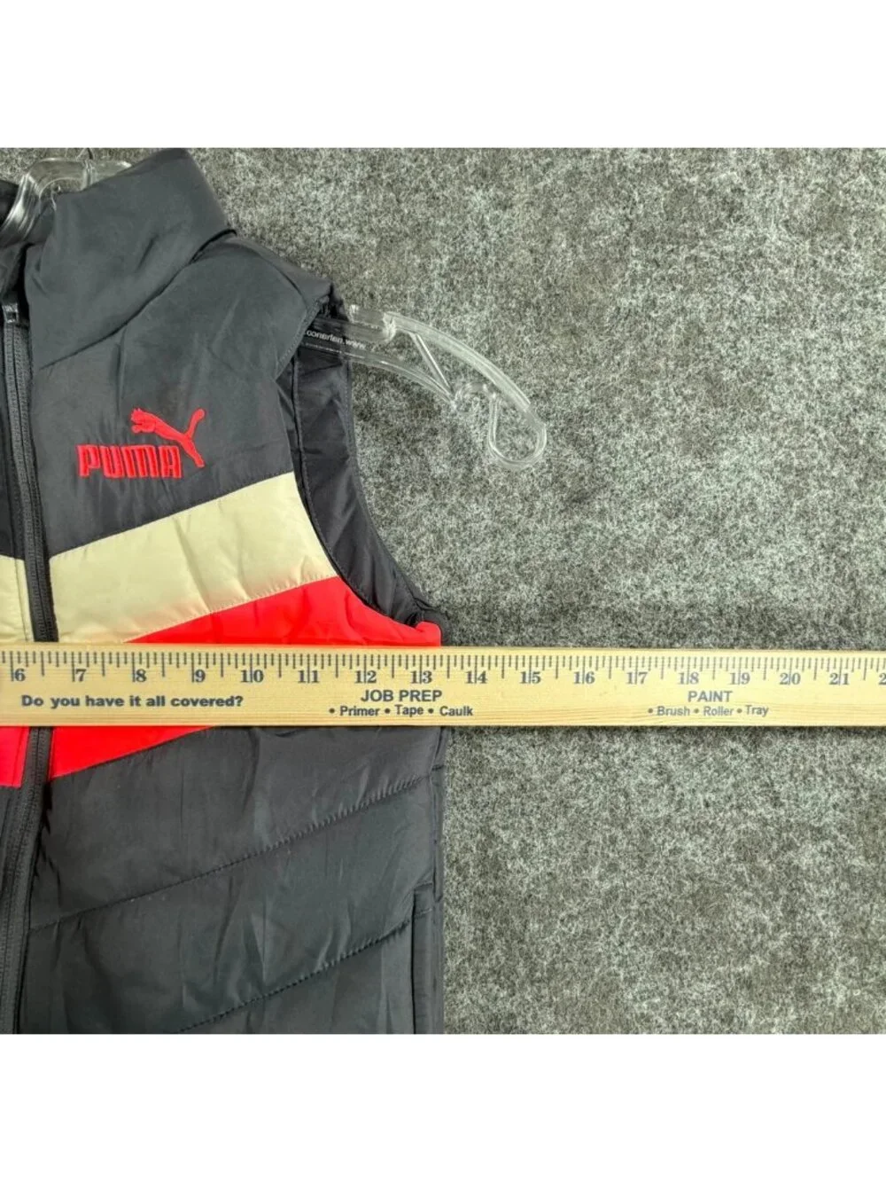 Puma Puffer‎ Vest Girls S Black Colorblock Full Zip Sleeveless Running Athletic